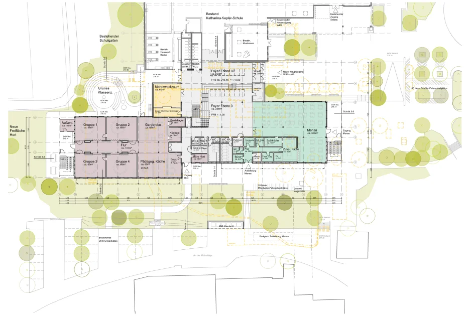 Erweiterungsbau einer 3-zügigen Grundschule mit Hort und Mensa